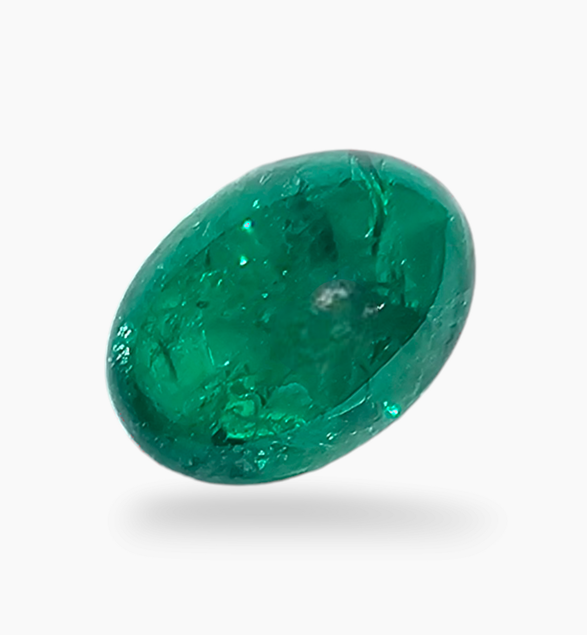 Natural Zambian Emerald Stone 5.54 Carat Oval Cabochon Shape Size 12.7x9.2mm