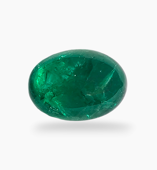 Natural Zambian Emerald Stone 5.54 Carat Oval Cabochon Shape Size 12.7x9.2mm