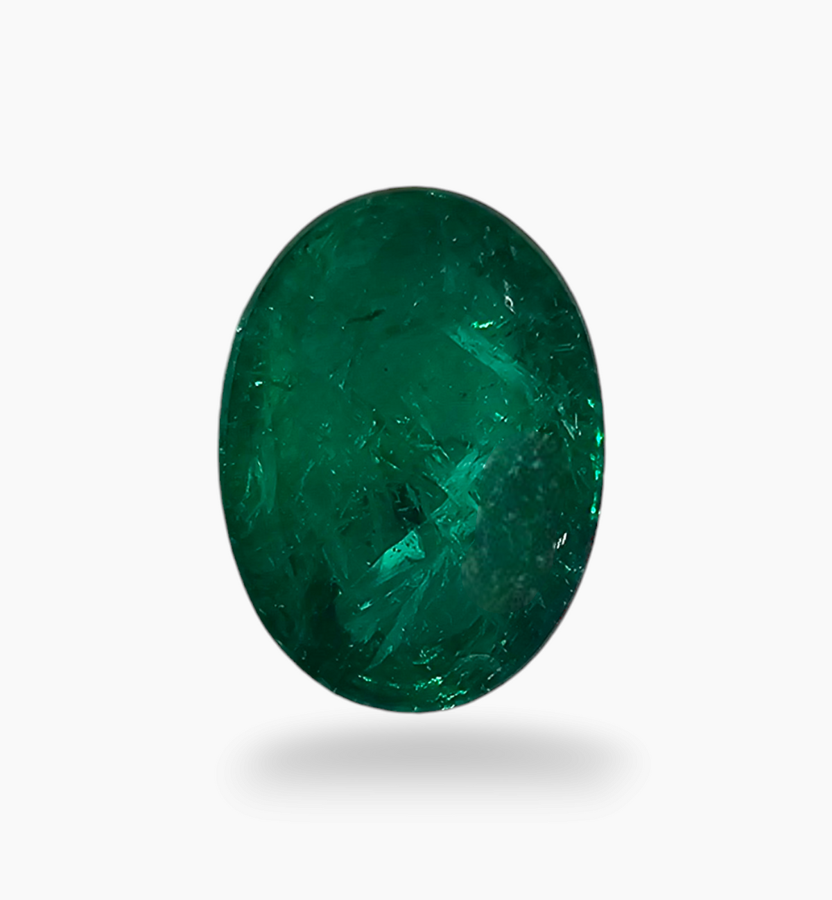 Natural Zambian Emerald Stone 5.54 Carat Oval Cabochon Shape Size 12.7x9.2mm