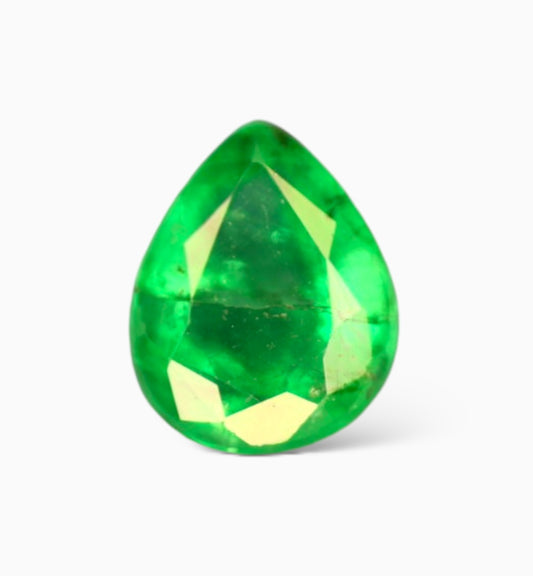 Natural Zambian Emerald Stone 0.51 Carat Pear Shape Size 5.7x4.5mm