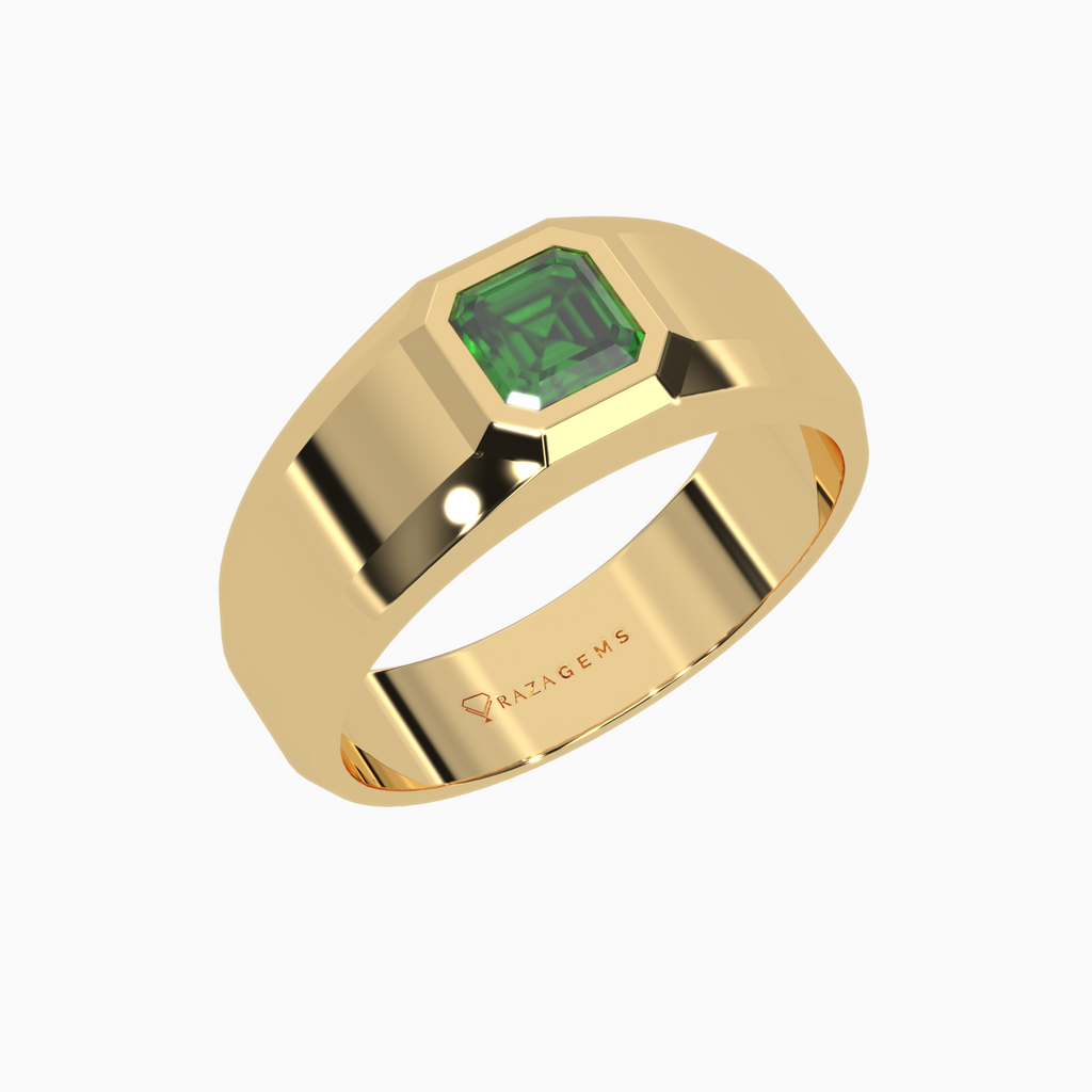 Emerald Ring  AbbAs 18K Yellow Gold
