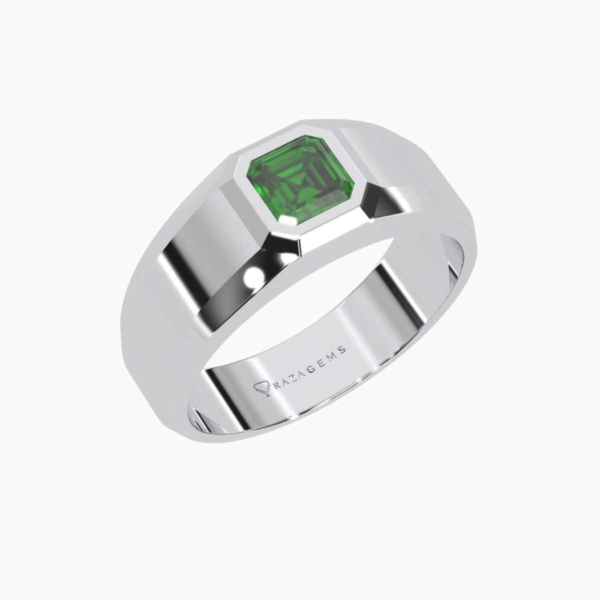 Emerald Ring Abtin Silver