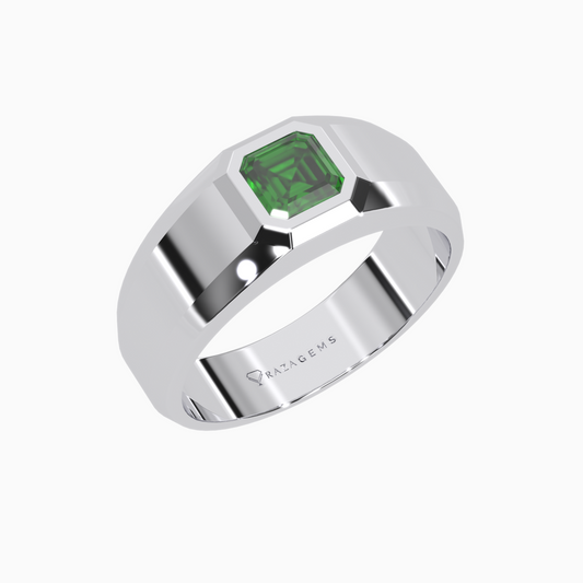Emerald Ring Abtin Silver