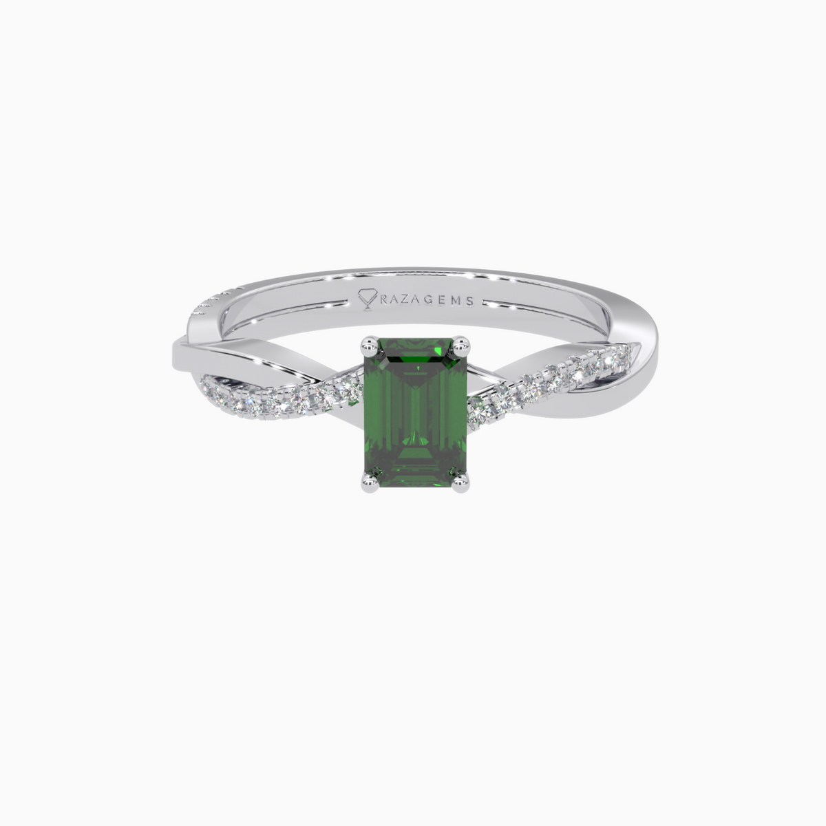 Emerald Ring Ashraf 18K White Gold