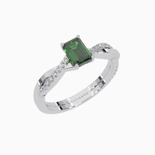 Emerald Ring Ashraf 18K White Gold
