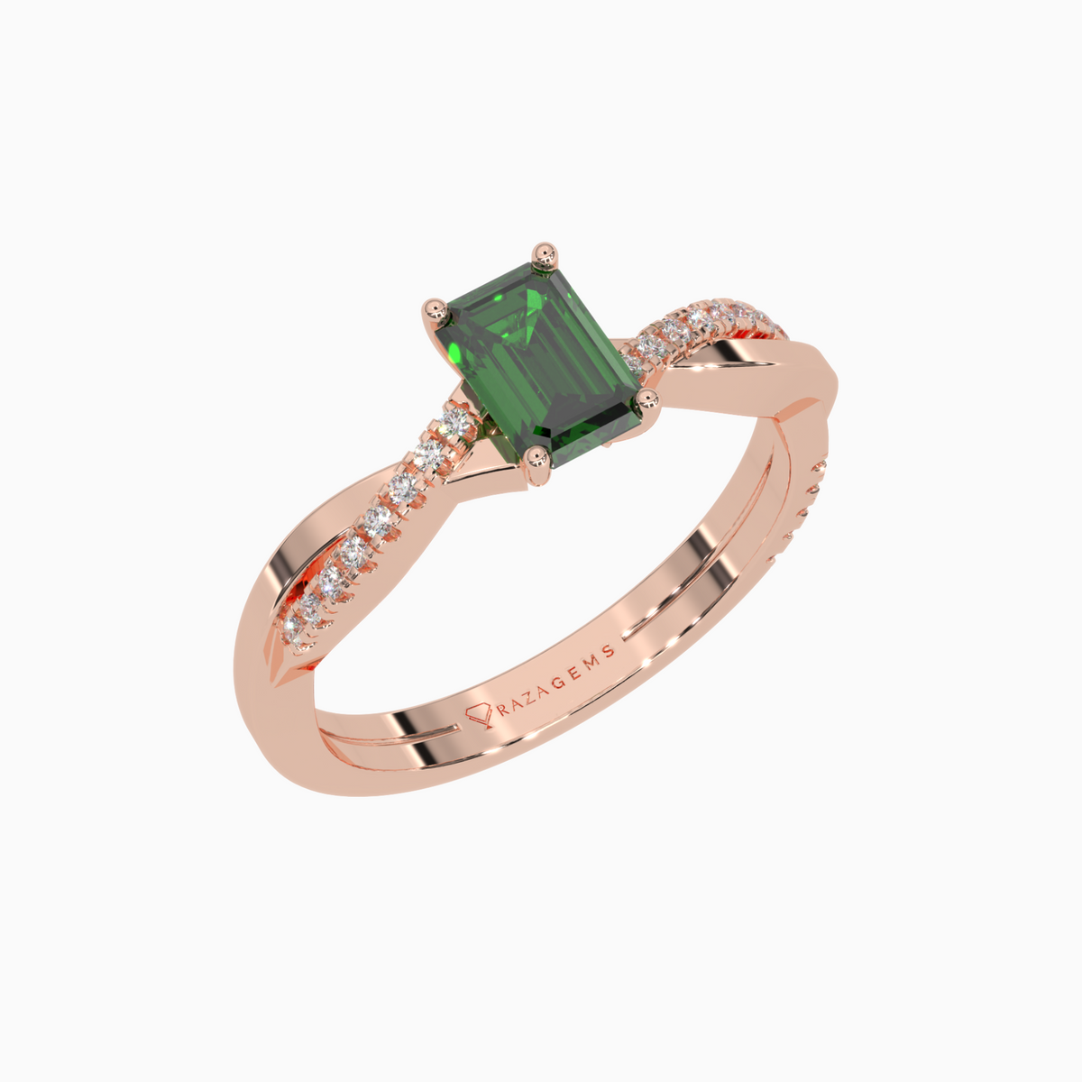 Emerald Ring Assieh 18K Rose Gold