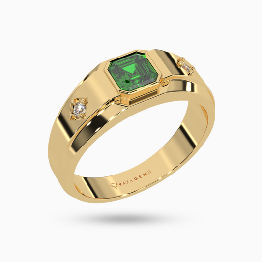 Emerald  Ring GhobAd 18K Yellow Gold