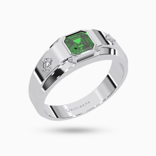 Emerald Ring GoshtAsb Silver