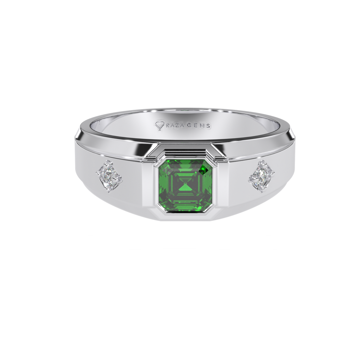 Emerald Ring GoshtAsb Silver