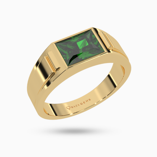 Emerald  Ring Hamid  18K Yellow Gold
