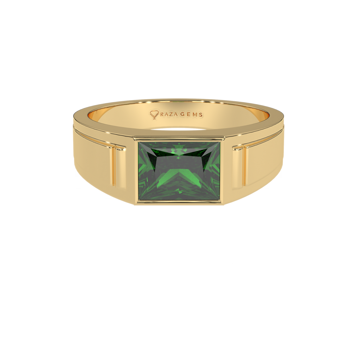 Emerald  Ring Hamid  18K Yellow Gold