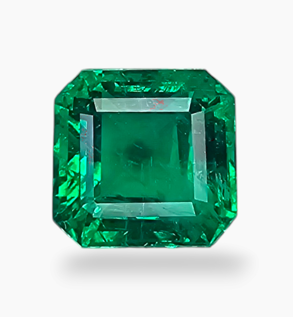 Natural Zambian Emerald Stone 4.87 Carat Asscher Cut Shape Size 9.3x9.5mm
