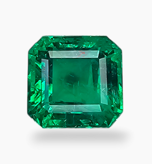 Natural Zambian Emerald Stone 4.87 Carat Asscher Cut Shape Size 9.3x9.5mm