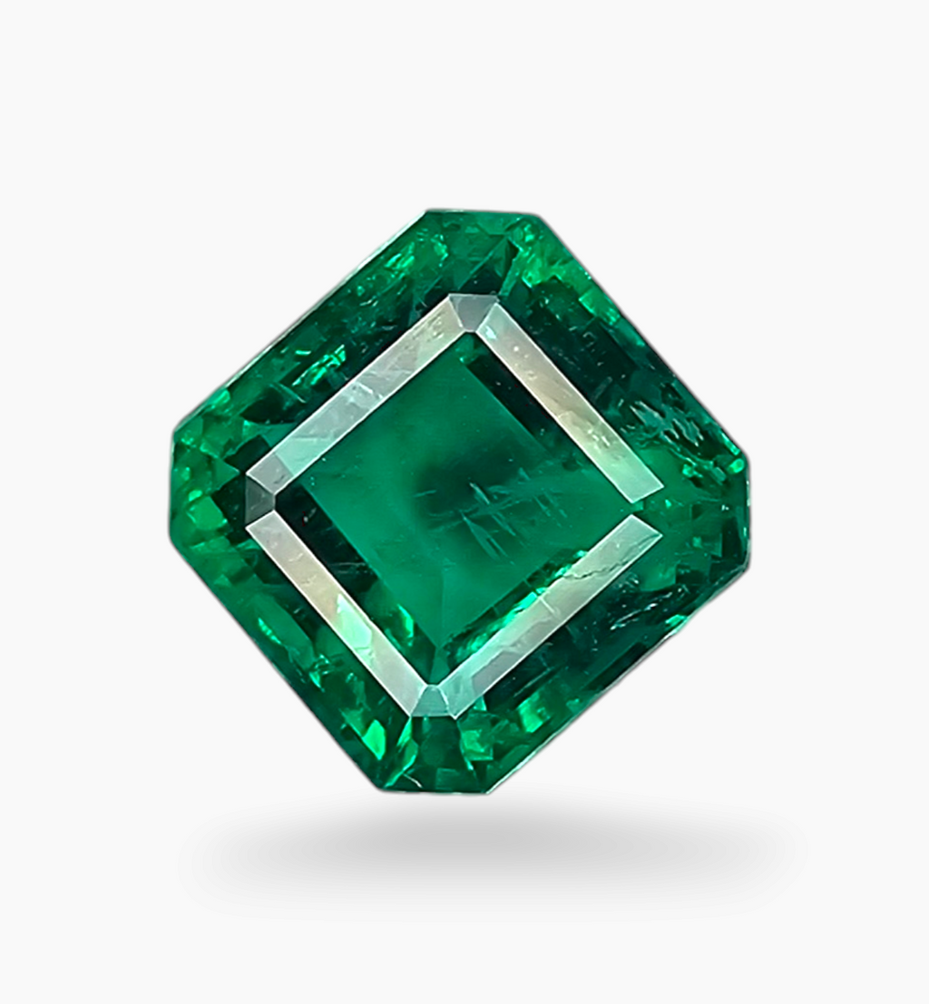 Natural Zambian Emerald Stone 4.87 Carat Asscher Cut Shape Size 9.3x9.5mm