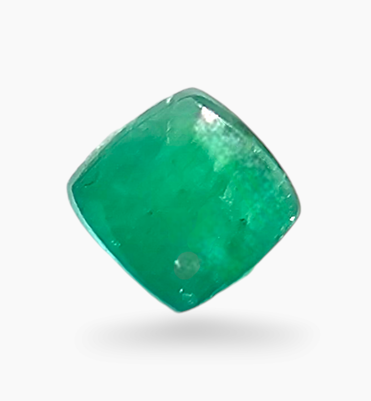 Natural Zambian Emerald Stone 4.56 Carat Sugarloof Shape Size 9.4x9.3mm