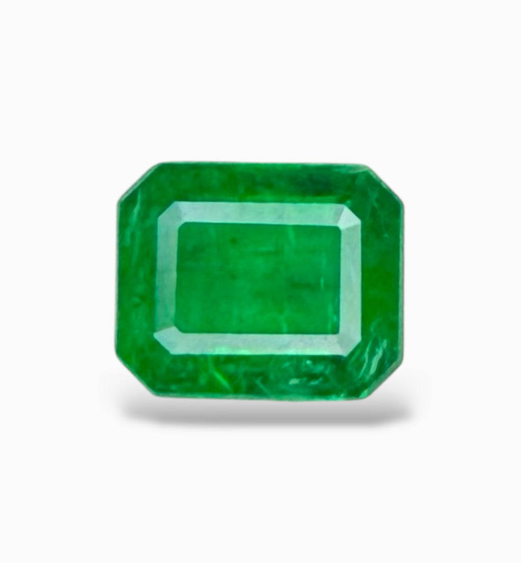 Emerald Stone 1.23 Carats 7 X 5.9 mm Emerald Cut From Zambia