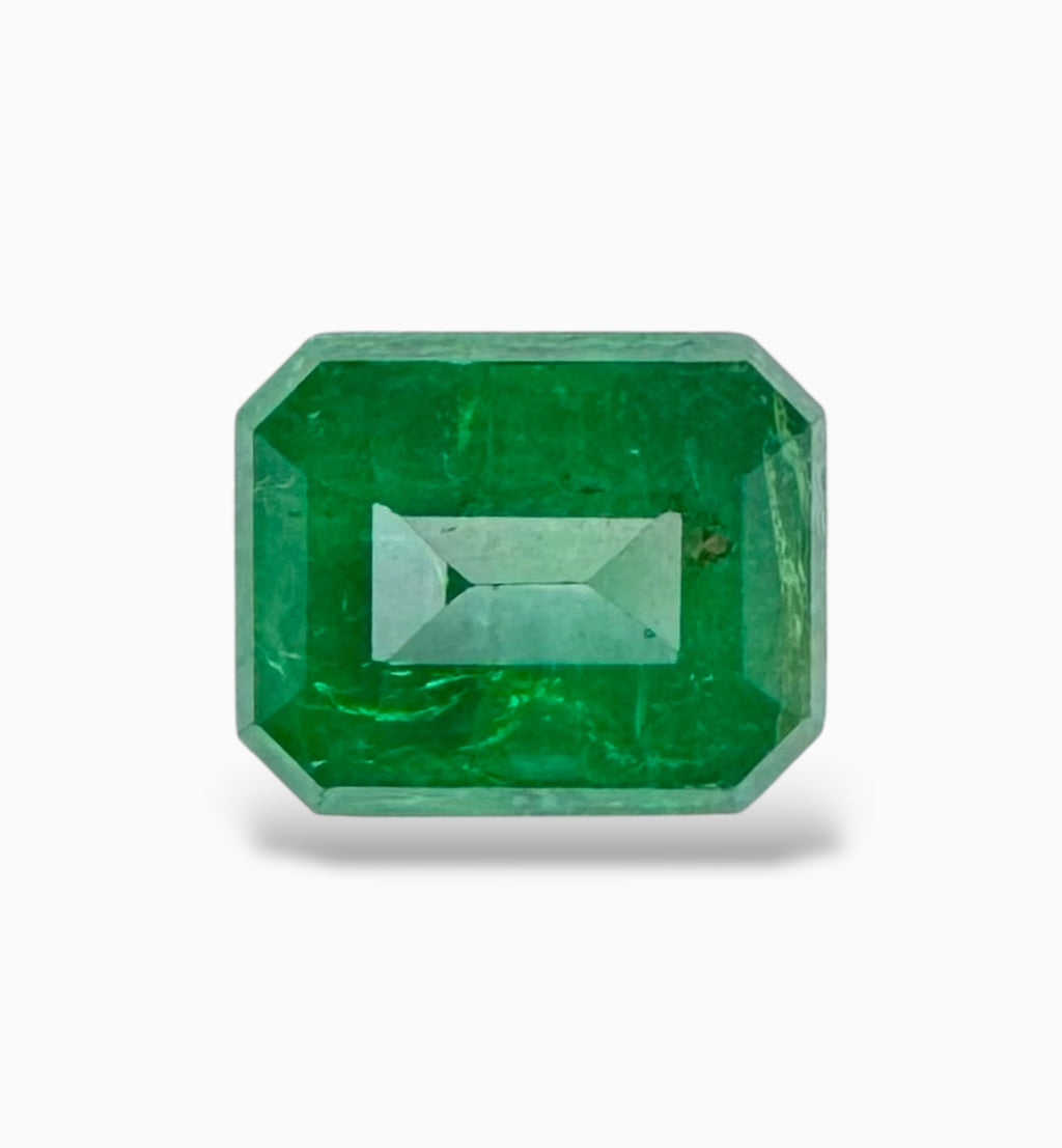 Emerald Stone 1.23 Carats 7 X 5.9 mm Emerald Cut From Zambia