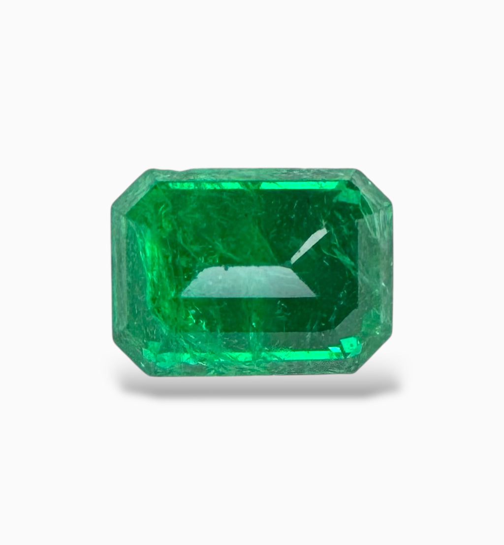 Emerald Stone 1.29 Carats 7.5 X 5.5 mm Emerald Cut From Zambia