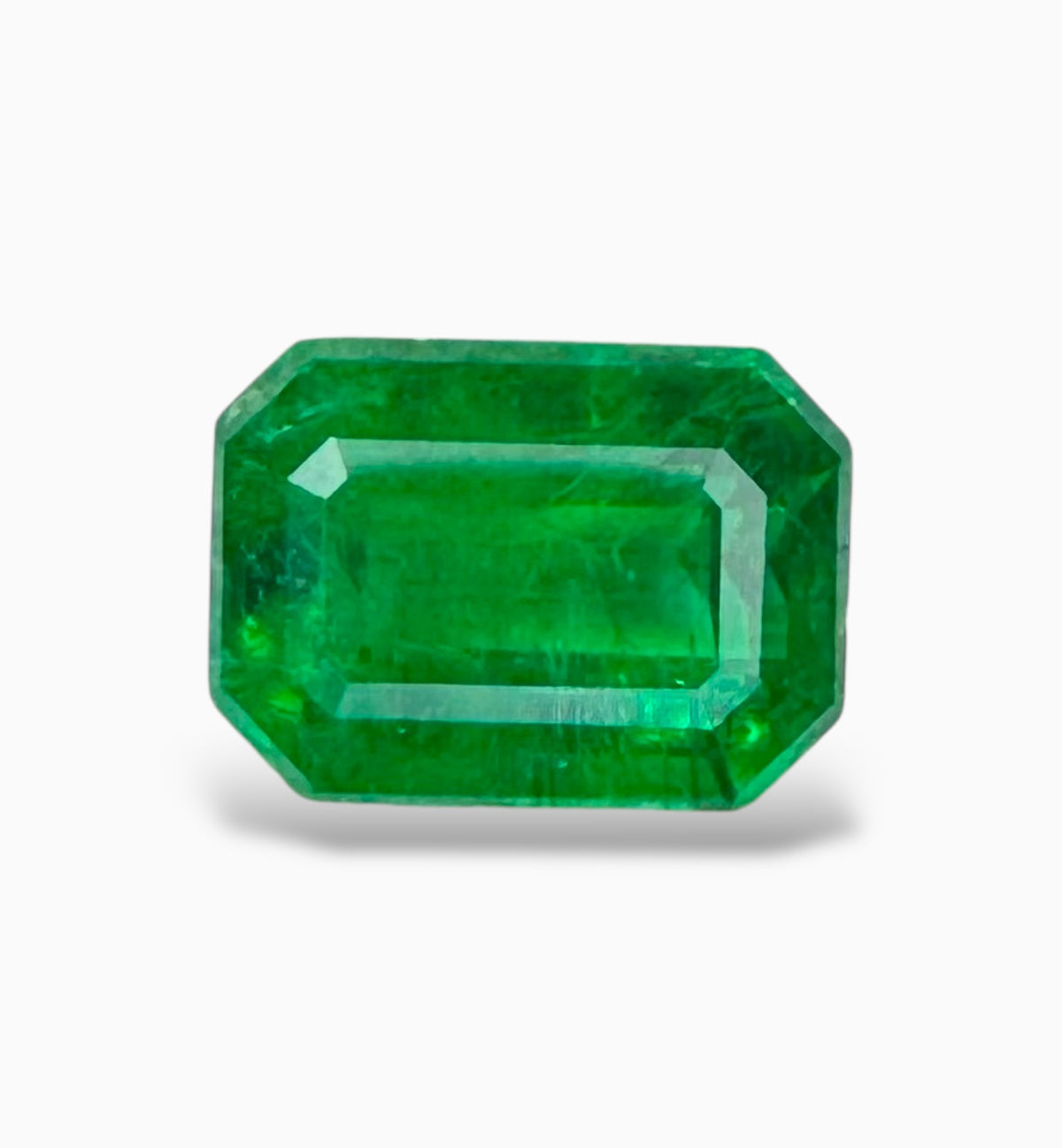 Emerald Stone 1.58  Carats 7.9 X 5.7 mm Emerald Cut From Zambia