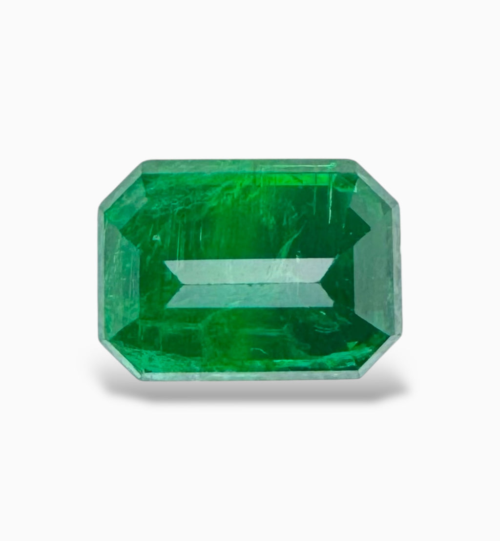 Emerald Stone 1.58  Carats 7.9 X 5.7 mm Emerald Cut From Zambia