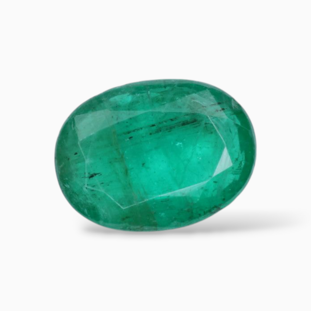 Natural Green Emerald For Sale Oval Shape 3.75 Carats 12.7x9.4mm Size