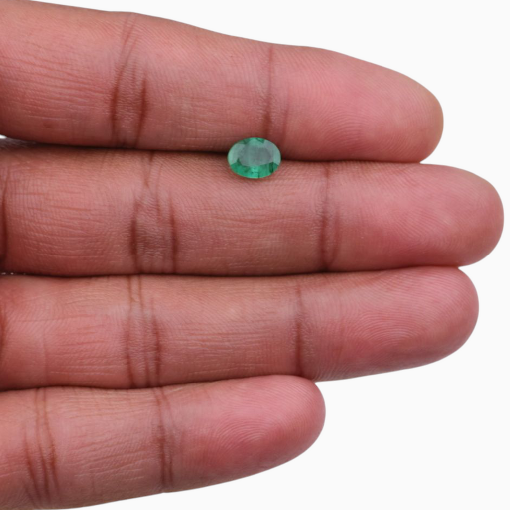 Buy Green Panna Gemstone In Oval Shape 1.00 Carats 7.7x6mm Size
