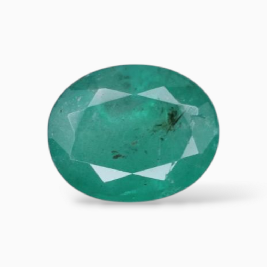 1.70 Carats Green Emerald Stone In Oval Shape 8.5x6.8mm Size