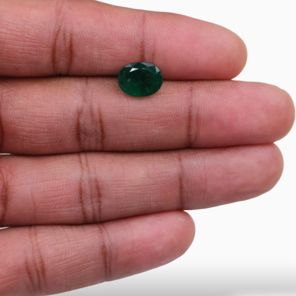 Online Sale Green Emerald Gemstone Oval Shape 3.02 Carats 11.2x8.7mm Size