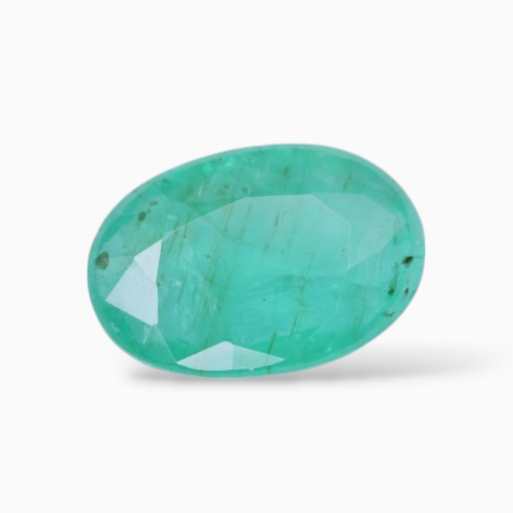 Natural Green Emerald Stone In Oval Shape 1.82 Carats 9.7x6.6mm Size