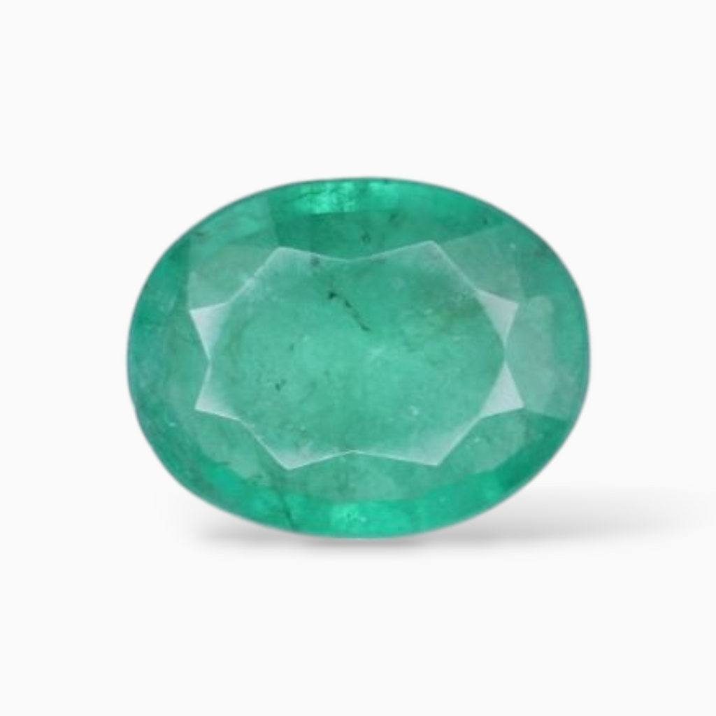 On Sale Zambian Emerald Gemstone In Oval Shape 1.07 Carats 8.9x6.9mm Size