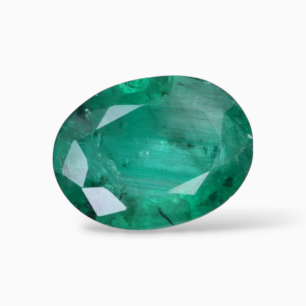 Natural Green Emerald Gemstone For Sale Oval Shape 2.13 Carats 10.6x8.8mm Size
