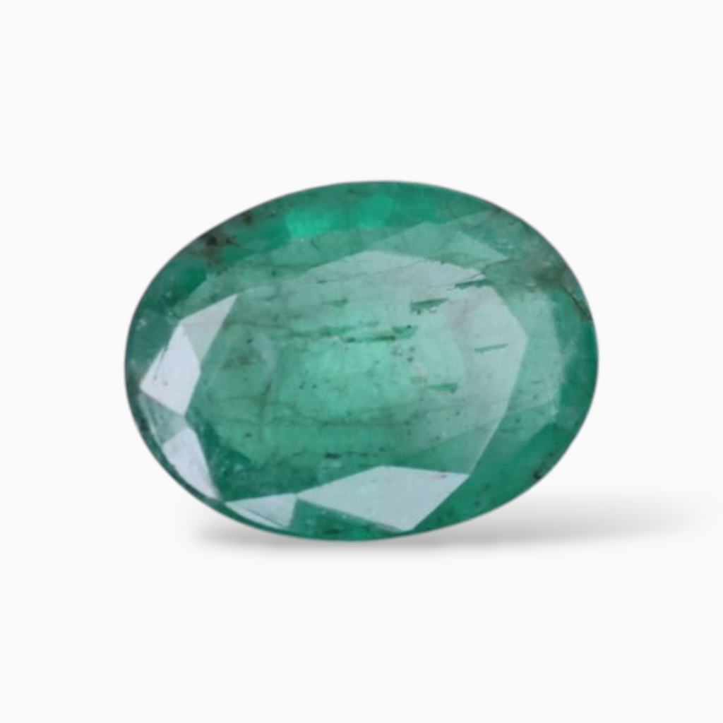 Genuine Zambian Emerald Stone For Sale Oval Shape 1.32 Carats 9.5x7.2mm Size