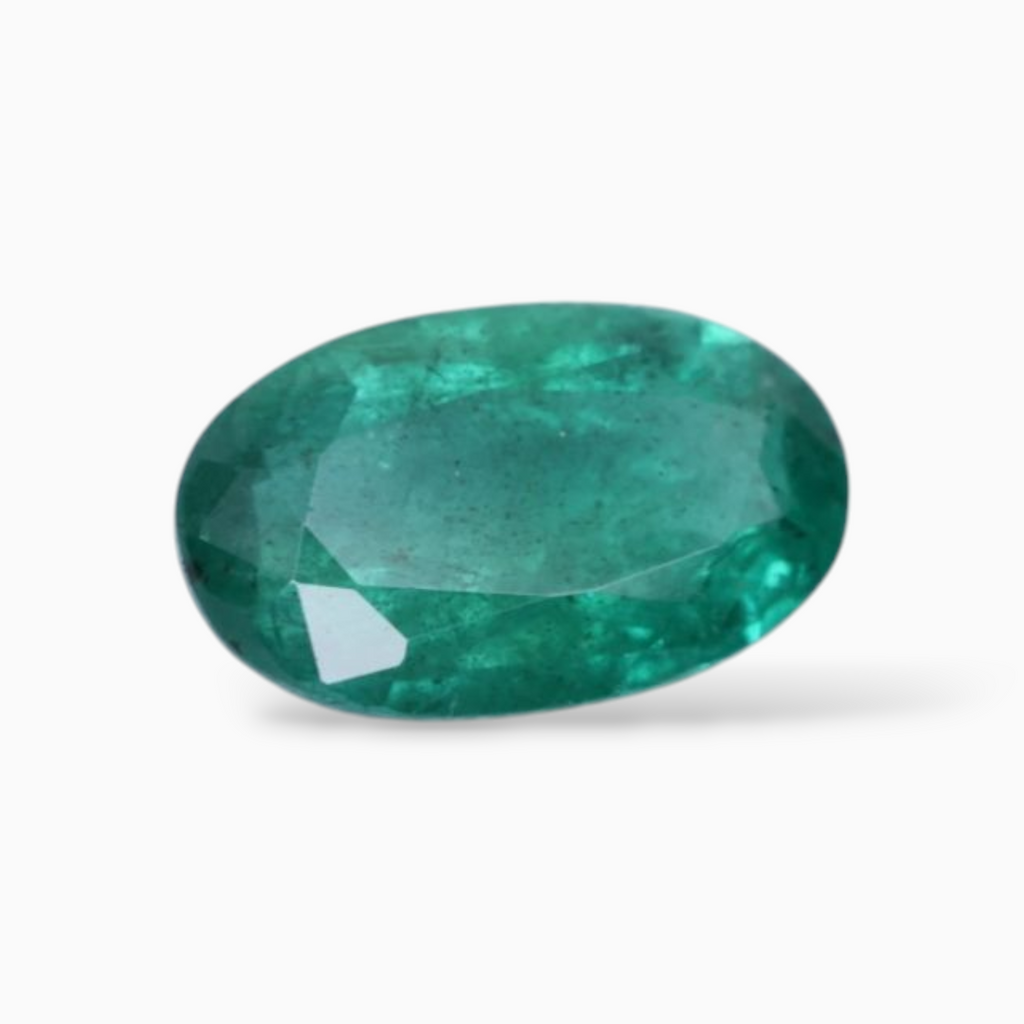 1.30 Carats  Zambian Emerald Gemstone In Oval Shape 9.5x5.8mm Size