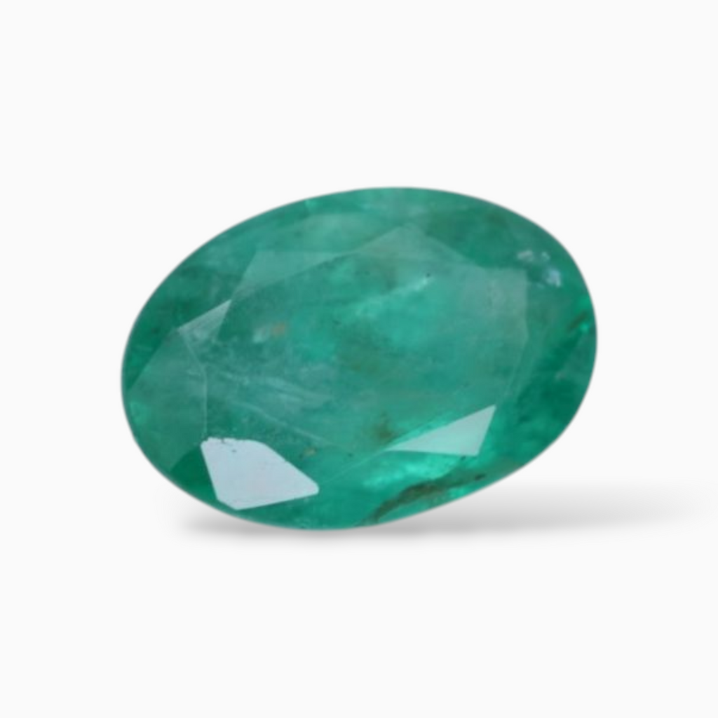 Original Green Emerald Gemstone For Sale Oval Shape 1.30 Carats 8x5.5mm Size
