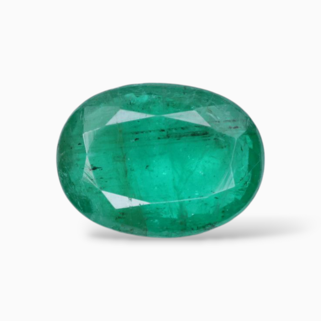 Natural Green Emerald For Sale Oval Shape 3.75 Carats 12.7x9.4mm Size