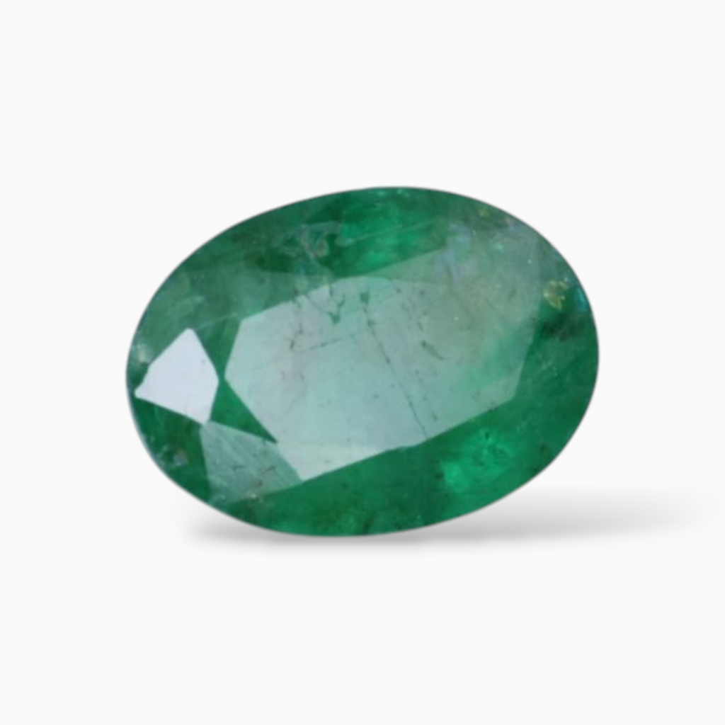 Natural Green Panna Gemstone For Sale Oval Shape 2.17 Carats 10.2x7.3mm Size