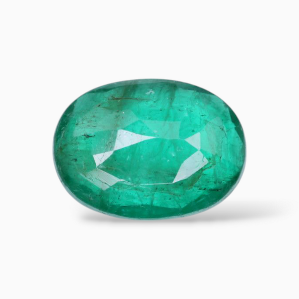 Natural Green Emerald For Sale Oval Shape 3.75 Carats 12.7x9.4mm Size