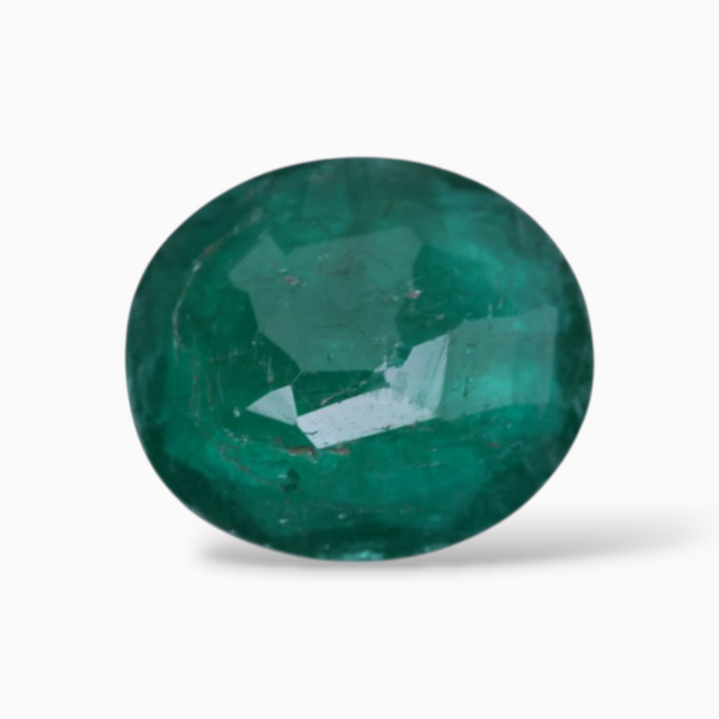 Online Sale Natural Emerald Stone Oval Shape 5.07 Carats 12.7x11mm Size