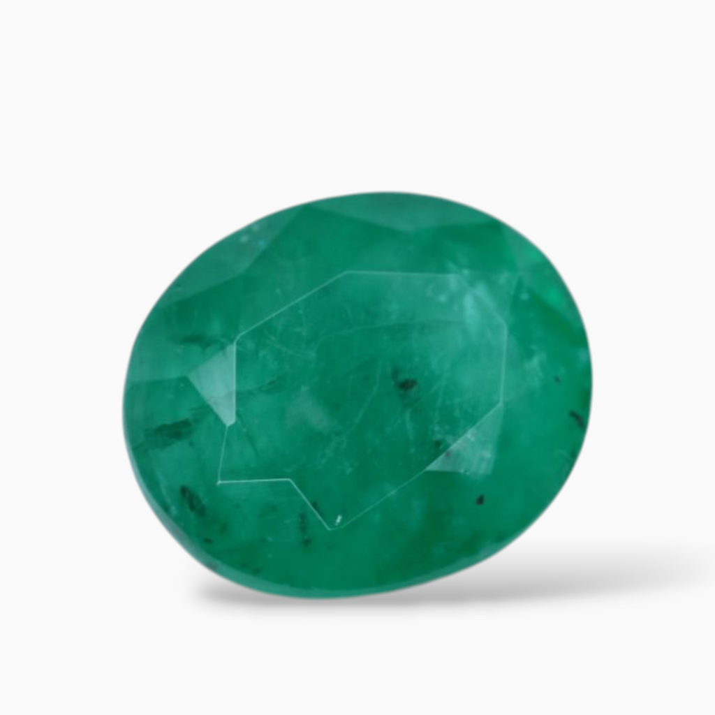 Green Emerald Gemstone For Sale Oval Shape 1.93 Carats 8x6.7mm Size