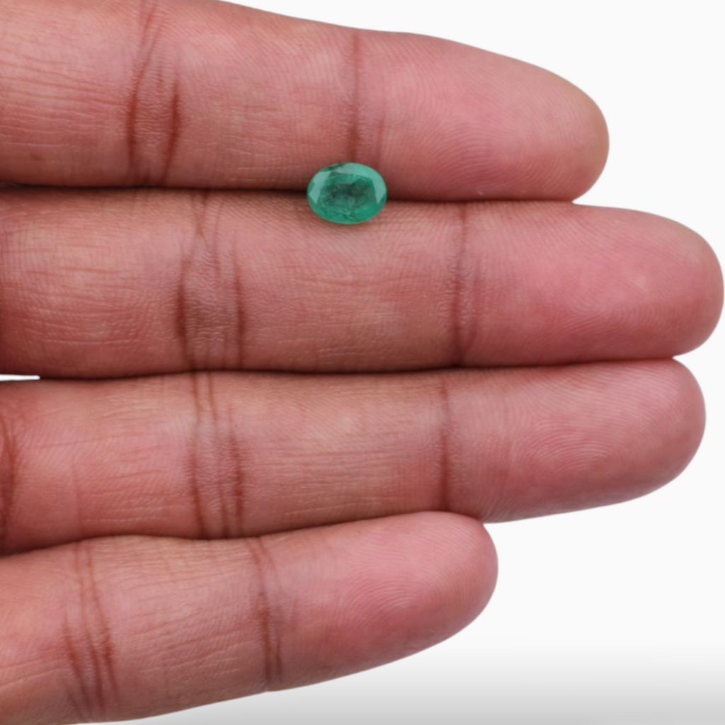 Buy Green Emerald Gemstone For Sale Oval Shape 1.50 Carats 7.8x6mm Size