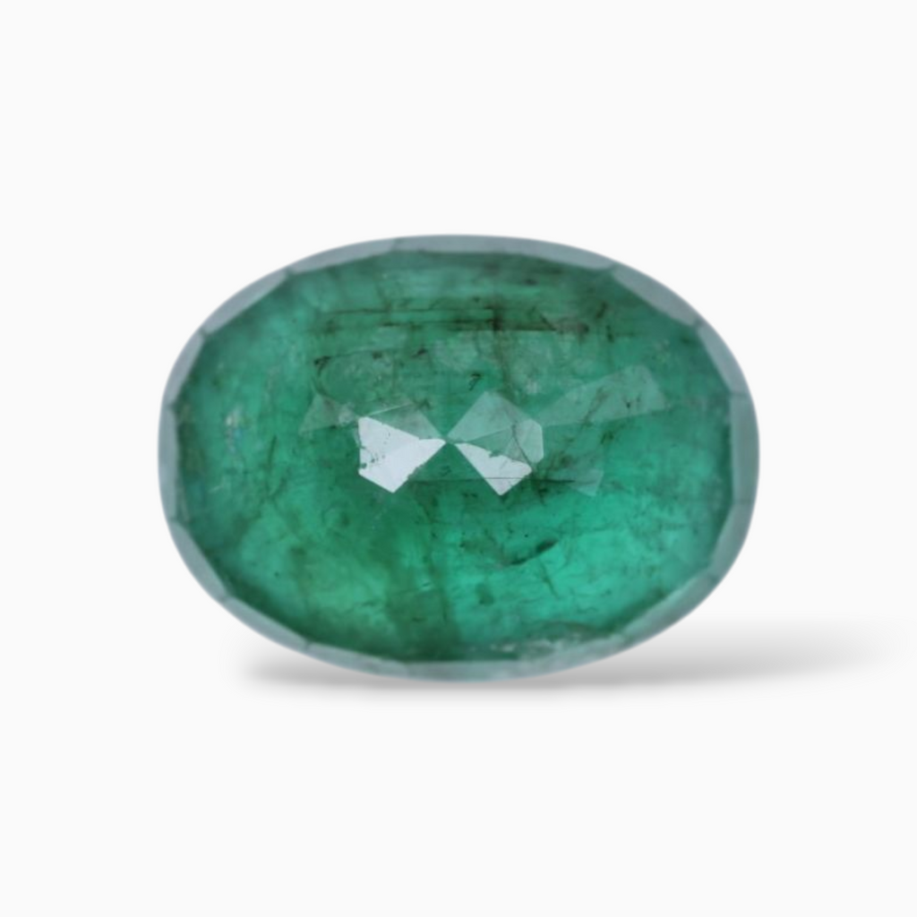 Green Emerald Gemstone For Sale Oval Shape 3.19 Carats 11x8.2mm Size