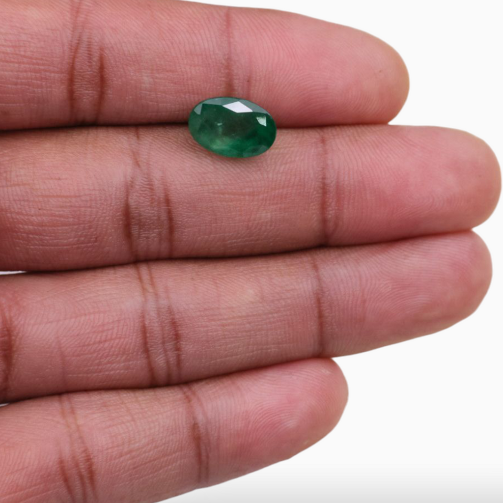 Online Sale Zambian Emerald Gemstone Oval Shape 4.70 Carats 12.3x8.5mm Size