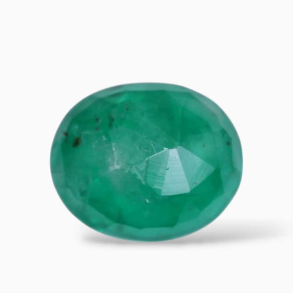 Green Emerald Gemstone For Sale Oval Shape 1.93 Carats 8x6.7mm Size