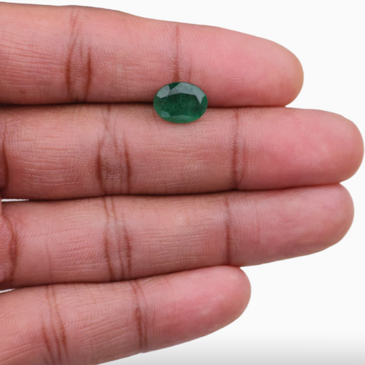 Buy Green Emerald Gemstone For Sale Oval Shape 3.03 Carats 11x8.4mm Size