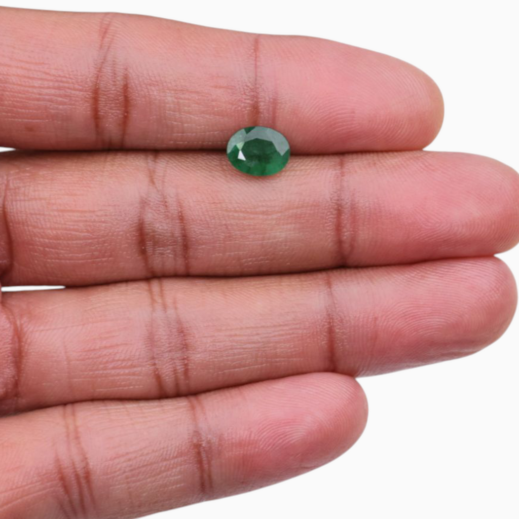 Zambian Panna Stone For Sale Oval Shape 1.52 Carats 8.8x7mm Size