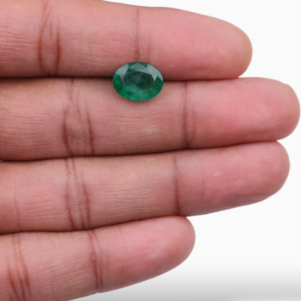 Buy Green Panna Gemstone For Sale Oval Shape 3.34 Carats 11.5x9mm Size
