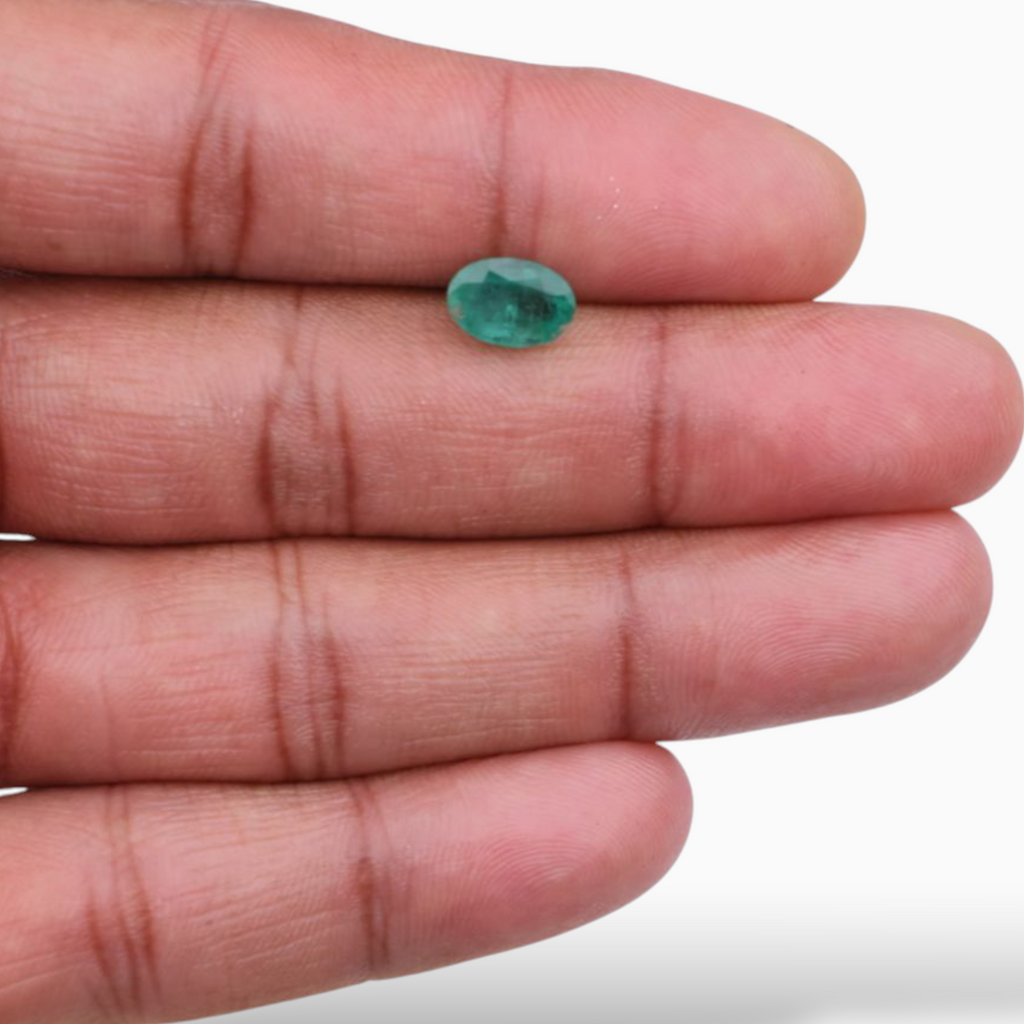 1.86 Carats Loose Stone In Emerald  Oval Shape & Size 9.2x6.3mm