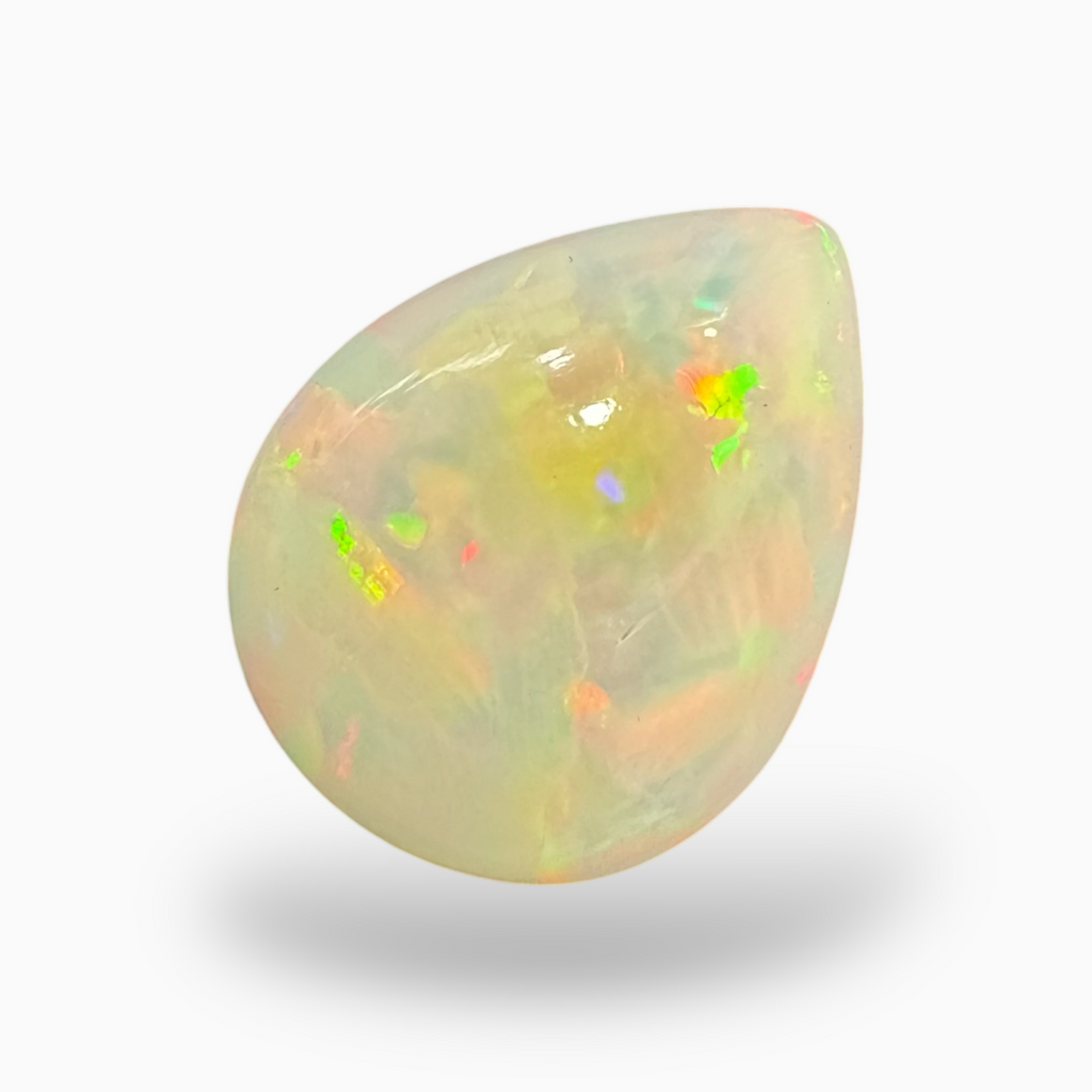 Ethopian White Opal Pear Cabochon 17.5 carat 20x16mm- Natural