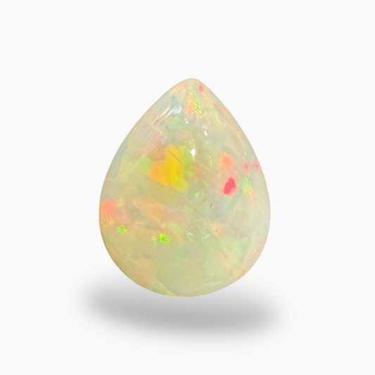 Ethopian White Opal Pear Cabochon 17.5 carat 20x16mm- Natural