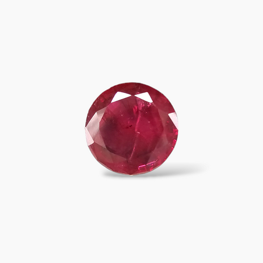 Exquisite 1.21 Carat Round Cut Natural Ruby from Mozambique Deep Red Color